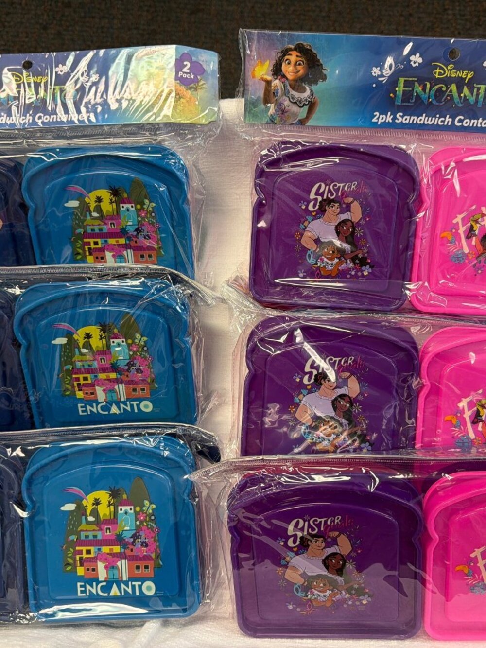 Disney Encanto 2-pack Sandwich Containers Set of 2 Plastic Food Storage